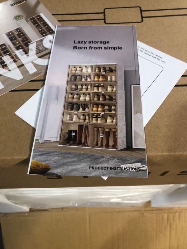 Photo 1 of ANTBOX Portable Shoe Rack Organizer for Closet Entryway Bins with Lids 8 Tiers 32 Pairs