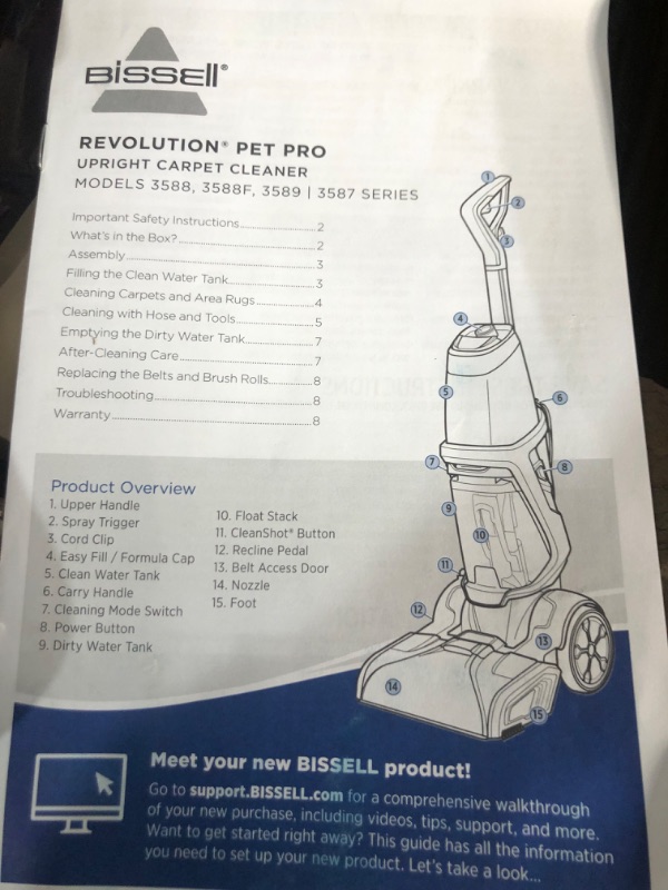 Photo 2 of BISSELL ProHeat 2X Revolution Pet Pro Plus, 3588F