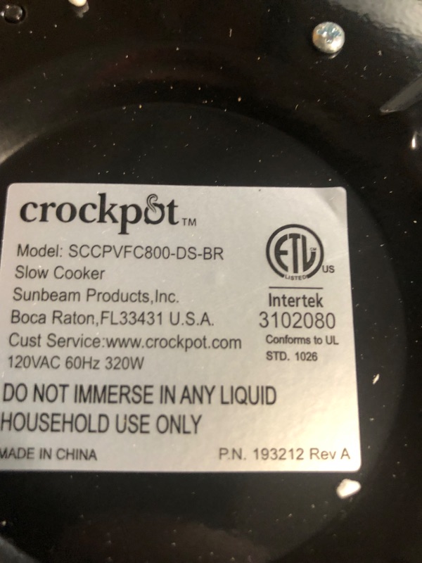 Photo 3 of Crockpot 8 Qt. Countdown Slow Cooker - Dark Stainless Steel