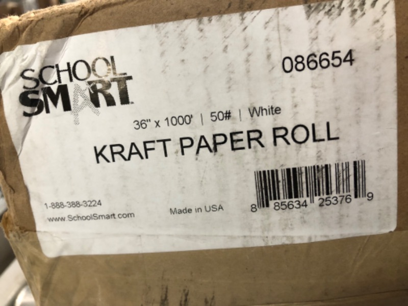 Photo 2 of School Smart Paper Roll - 50 pound - 36 inch x 1000 feet - White