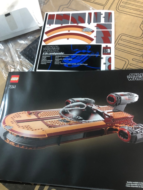 Photo 2 of **PARTS ONLY**
LEGO StarWars LukeSkywalker’s Landspeeder 75341 Collectible Display (1,890 Pieces) 