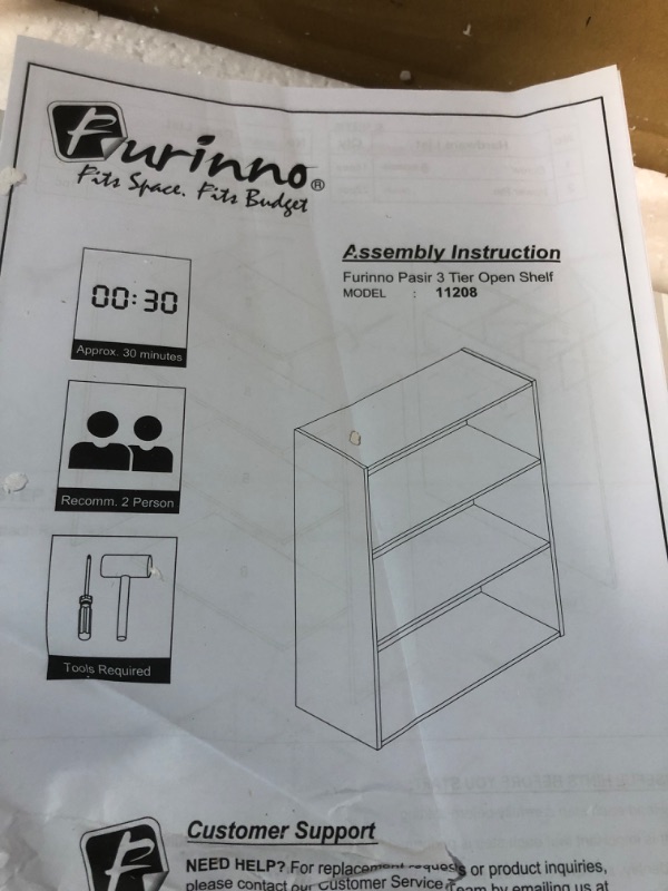 Photo 1 of * damaged boards * sold for parts * 
Furinno Pasir 3-Tier Open Shelf Bookcase, Plain White Plain White 3-Tier Shelf