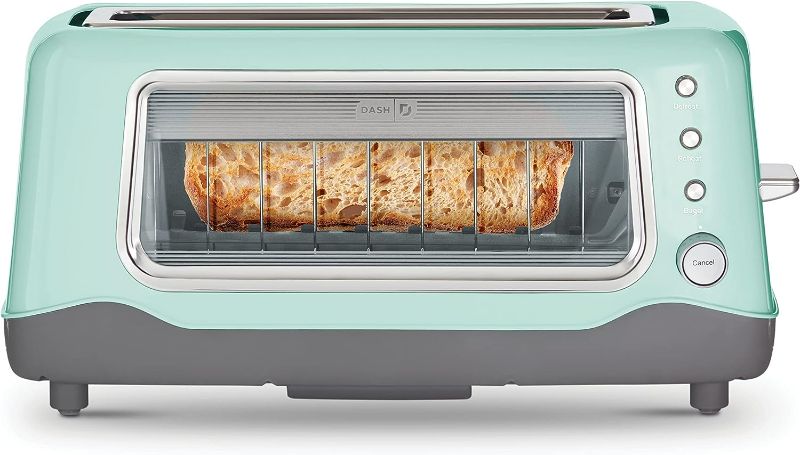 Photo 1 of **PARTS ONLY**
Dash Clear View Toaster: Extra Wide Slot Toaster with Stainless Steel Accents  Aqua