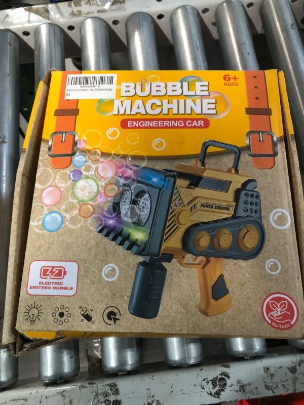 Photo 6 of Bubble Gun Automatic No Dip Soap Bazooka, Yellow and Black and stack and sort board