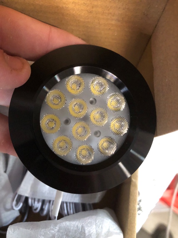 Photo 2 of CICMOD 12V Led Puck Lights, RV Boat Recessed Ceiling Light, Trailer Camper Van Lighting - 6 Pack, Cool White Light (Black Housing)