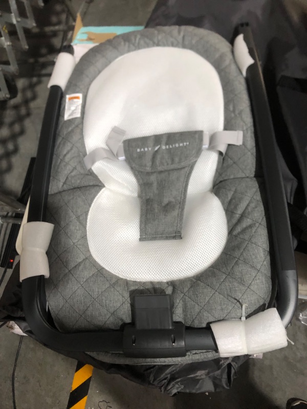 Photo 3 of **SEE CLERK NOTES** Baby Delight Aura Deluxe | Portable Baby Bouncer | Quilted Charcoal 