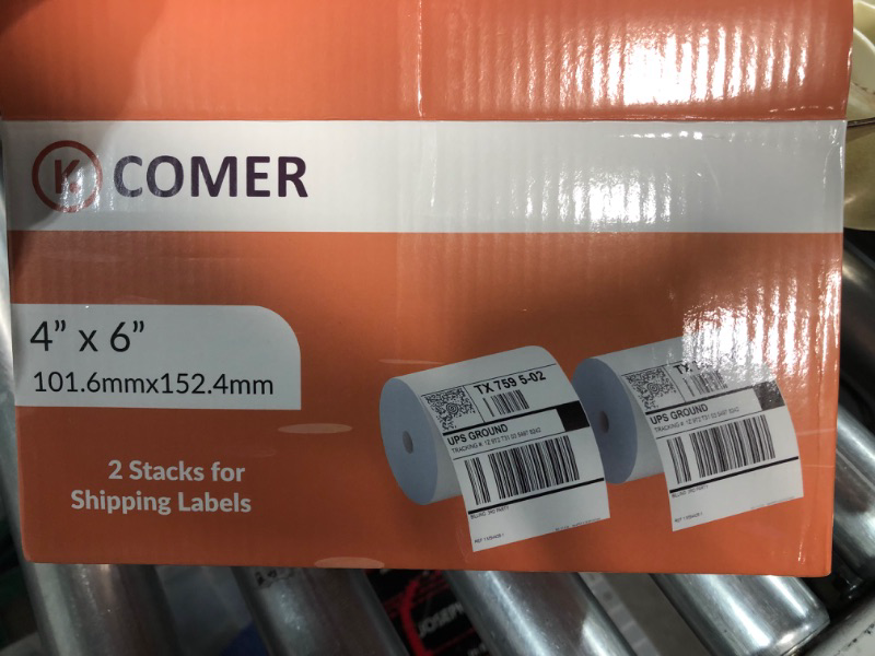 Photo 2 of K Comer 4x6 Thermal Shipping Labels (2 Rolls, 700 Printer Labels) Stickers 