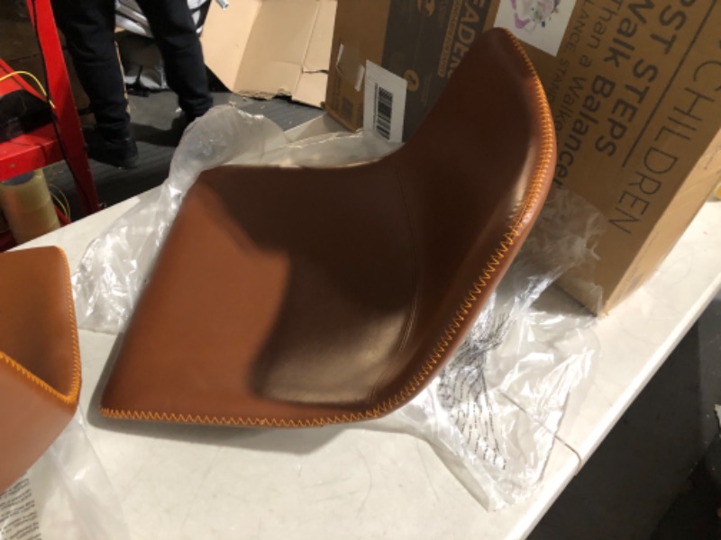 Photo 9 of **PARTS** *See Notes* EdgeMod Brinley Modern Upholstered PU Leather Bar Stool 34" H Tan 