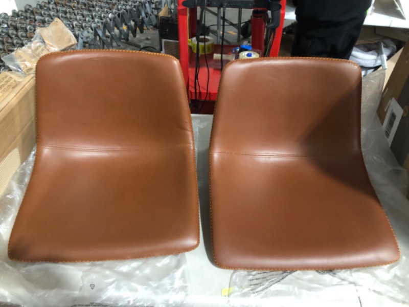 Photo 2 of **PARTS** *See Notes* EdgeMod Brinley Modern Upholstered PU Leather Bar Stool 34" H Tan 