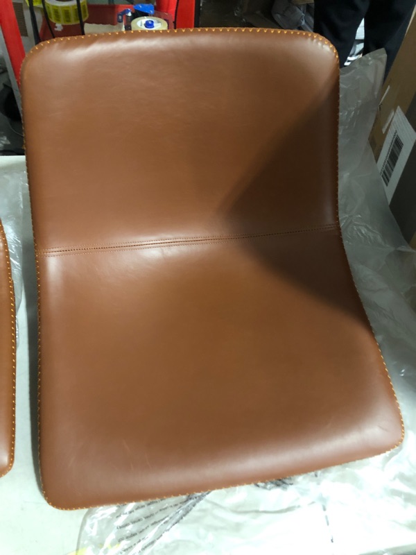 Photo 6 of **PARTS** *See Notes* EdgeMod Brinley Modern Upholstered PU Leather Bar Stool 34" H Tan 