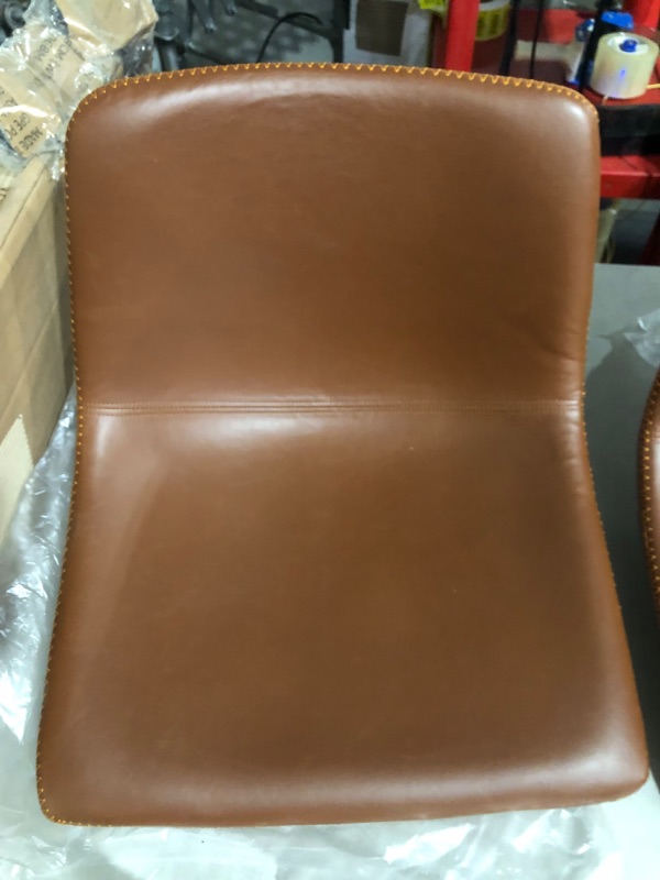 Photo 4 of **PARTS** *See Notes* EdgeMod Brinley Modern Upholstered PU Leather Bar Stool 34" H Tan 