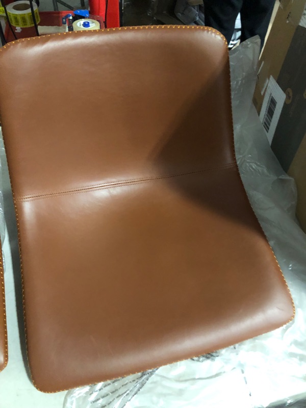 Photo 5 of **PARTS** *See Notes* EdgeMod Brinley Modern Upholstered PU Leather Bar Stool 34" H Tan 