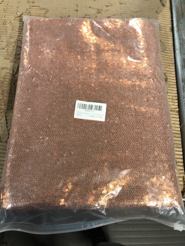 Photo 1 of JYFLZQ Rose Gold Sequin Backdrop Curtains 5ft x 7ft 1 Panel Glitter Photo Booth Backdrops Sparkly Photography Background Drapes for Parties Wedding Bridal Showers 5 ft x 7 ft Rose Gold