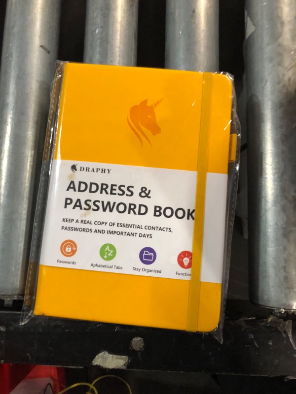 Photo 1 of DRAPHY Address Book with Alphabetical Tabs, Elegant PU Leather Telephone Book, Hardcover Address Organizer and Password Keeper - Record Contacts, Anniversaries, Birthdays 5.2x7.7" (Yellow)