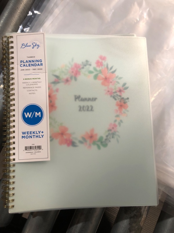 Photo 2 of Blue Sky 2022 Weekly & Monthly Planner, 8.5" x 11", Frosted Flexible Cover, Wirebound, Laurel (135842) 8.5"x11" Old Edition