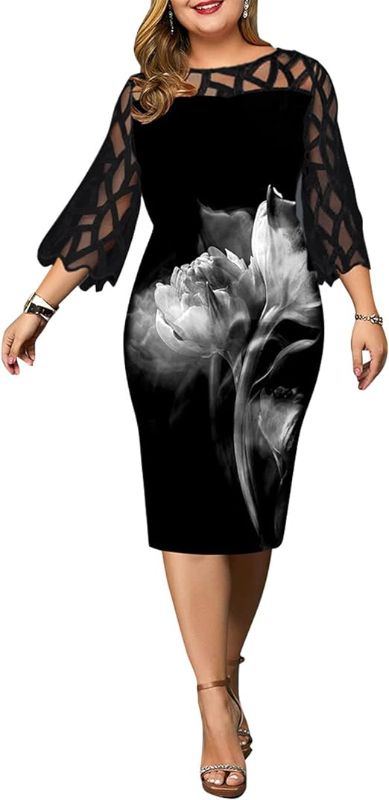 Photo 1 of RUAOMIYI Women's Plus Size 3/4 Sleeve 