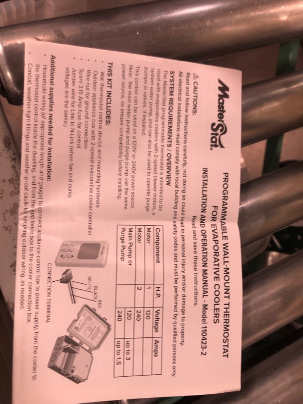 Photo 4 of MasterStat Thermostat for Evaporative Coolers