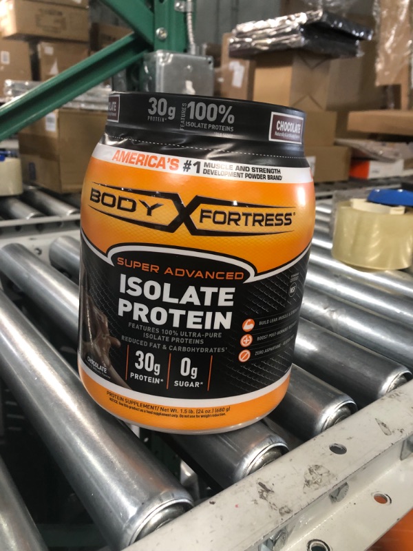 Photo 2 of Body Fortress Super Advanced Isolate Protein, Chocolate Protein Powder Supplement Low Reduced Fat &, Low Carbohydrates, Low Sugar 1-1.5lb. Jar, Pack of 1