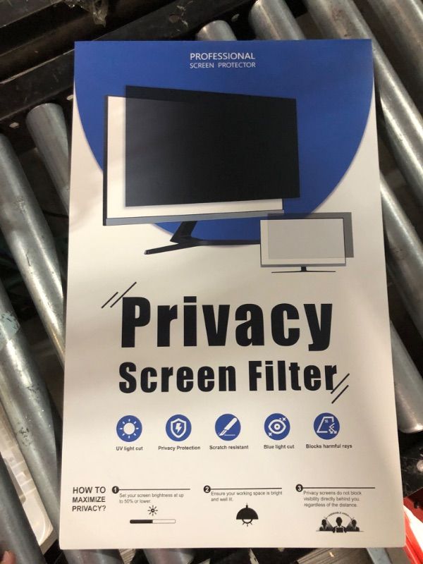 Photo 2 of 22 Inch Computer Privacy Screen Filter for 16:10 Widescreen Monitor, Removable Eye Protection Anti Glare Blue Light Filter Privacy Shield, Anti Scratch Anti Spy