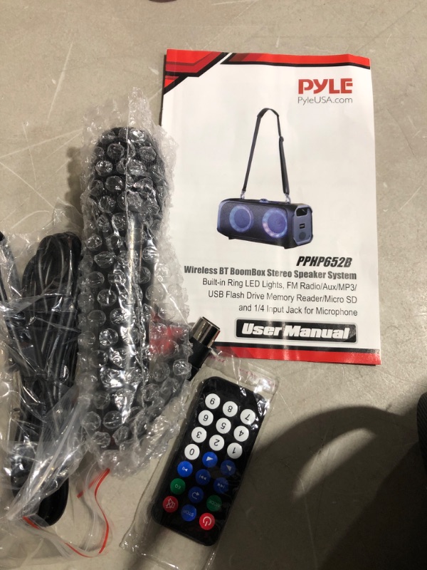 Photo 8 of * tested * functional * see images * 
Pyle Wireless Portable Bluetooth Boombox Speaker - 120W Rechargeable
