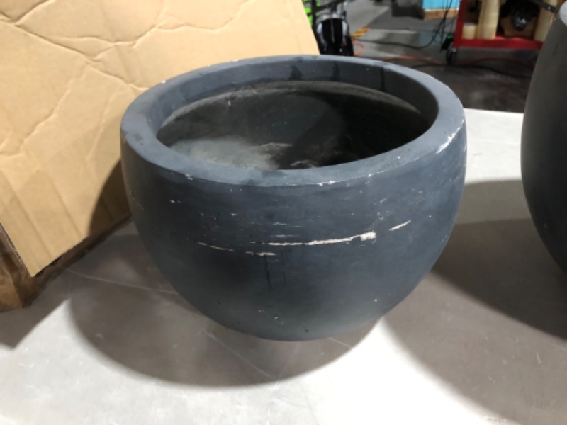 Photo 6 of ***DAMAGED - SEE PICTURES - ONLY 2 PLANTERS***
Kante 20" D, 16" D and Lightweight Concrete Outdoor Round Planter, Set of 2