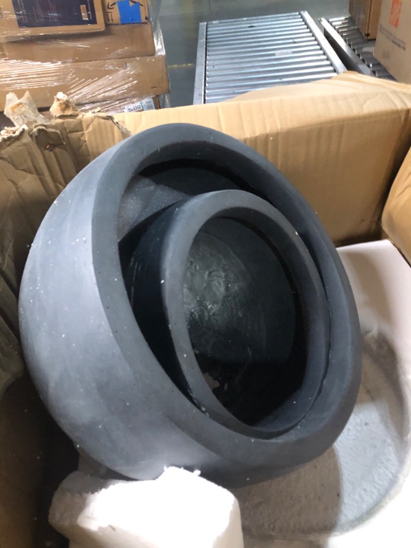 Photo 4 of ***DAMAGED - SEE PICTURES - ONLY 2 PLANTERS***
Kante 20" D, 16" D and Lightweight Concrete Outdoor Round Planter, Set of 2