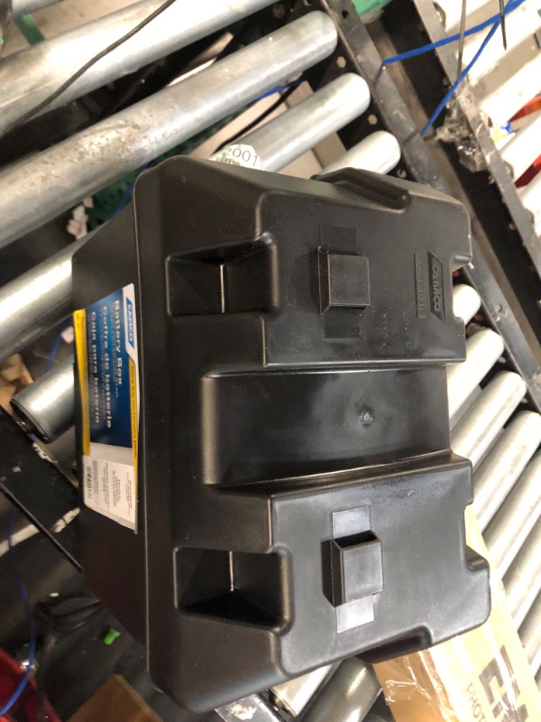 Photo 2 of Camco Heavy Duty Battery Box with Straps and Hardware - Group 24 |Safely Stores RV, Automotive, and Marine Batteries |Durable Anti-Corrosion Material | Measures 7-1/4" x 10-3/4" x 8" 