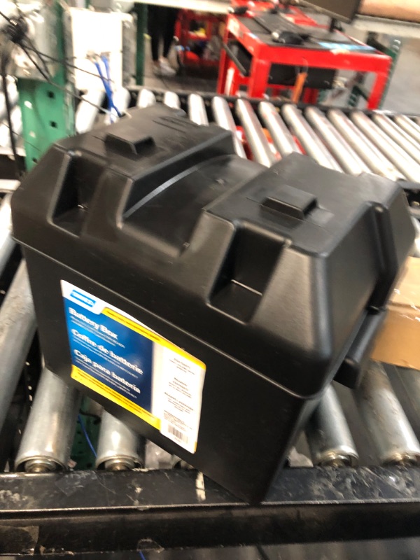 Photo 4 of Camco Heavy Duty Battery Box with Straps and Hardware - Group 24 |Safely Stores RV, Automotive, and Marine Batteries |Durable Anti-Corrosion Material | Measures 7-1/4" x 10-3/4" x 8" 