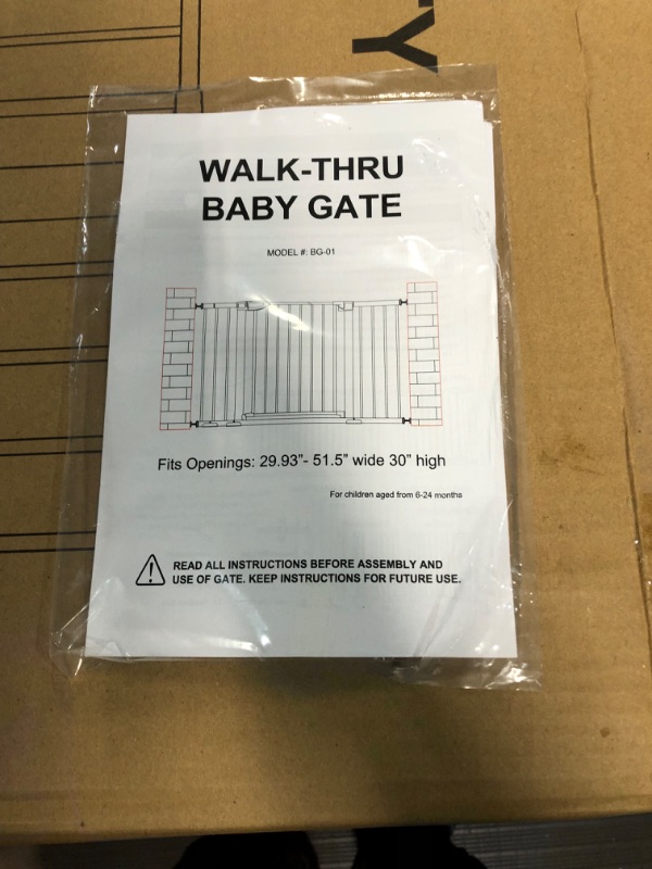 Photo 1 of Baby Gate for Doorways and Stairs, RONBEI 51.5" Auto Close Safety Baby Gate (Black)
