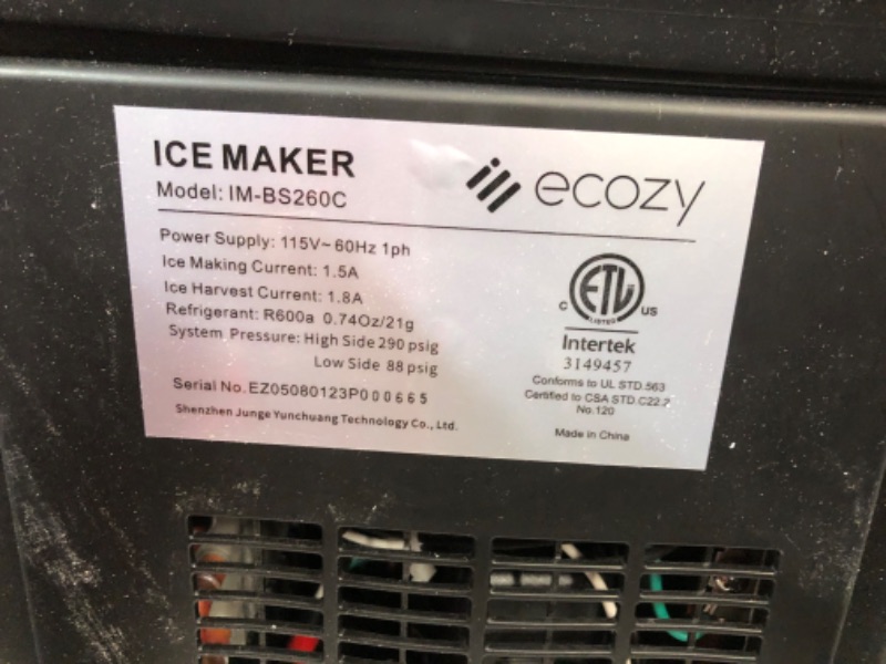 Photo 3 of {READ NOTES}
ecozy Portable Ice Maker Countertop, 9 Cubes Ready in 6 Mins, 26 lbs 