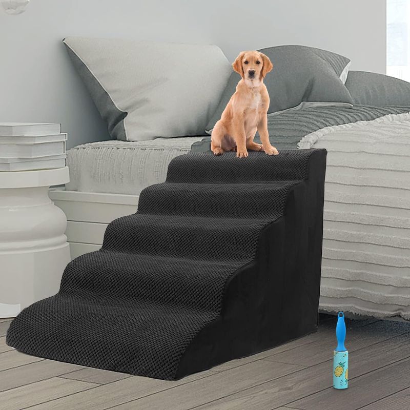 Photo 1 of {STOCK PHOTO}
Dog Stairs & Steps, 25 inches Foam Dog Ramp 5 Tier Extra Wide Pet GREY