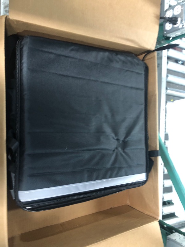 Photo 3 of ( Has a broken zipper) PK-92V: Large Rigid Heavy Duty Food Delivery Box for Motorcycle, Top Loading, 18" L x 18" W x 18" 