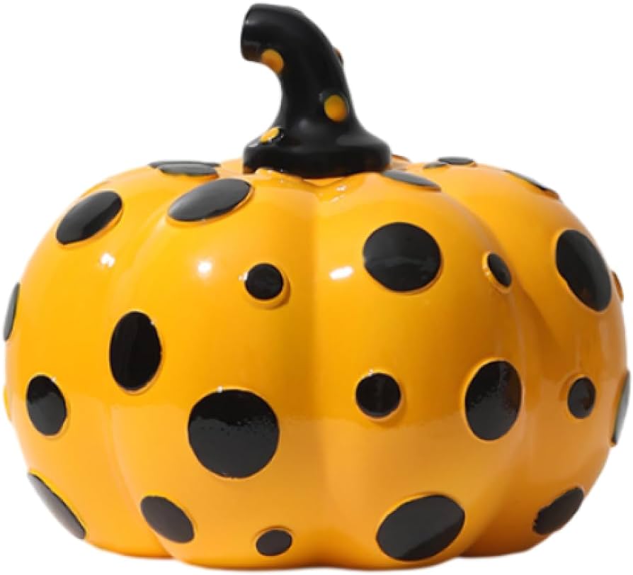 Photo 1 of (BUNDLE OF 2)HIRAIDAI Statues Desk Polka-Dot Pumpkin