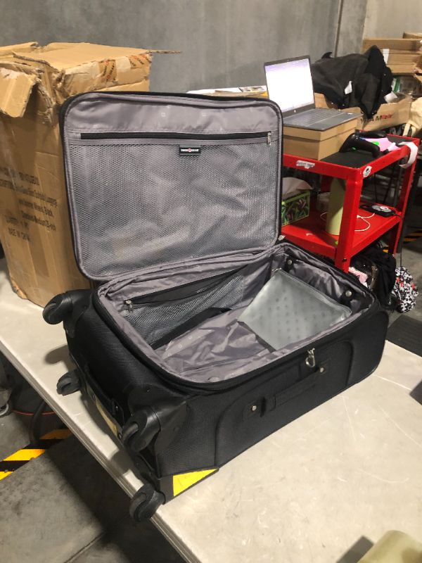 Photo 3 of ***USED - DIRTY - SEE PICTURES***
SwissGear Sion Softside Expandable Roller Luggage, Black,25-Inch