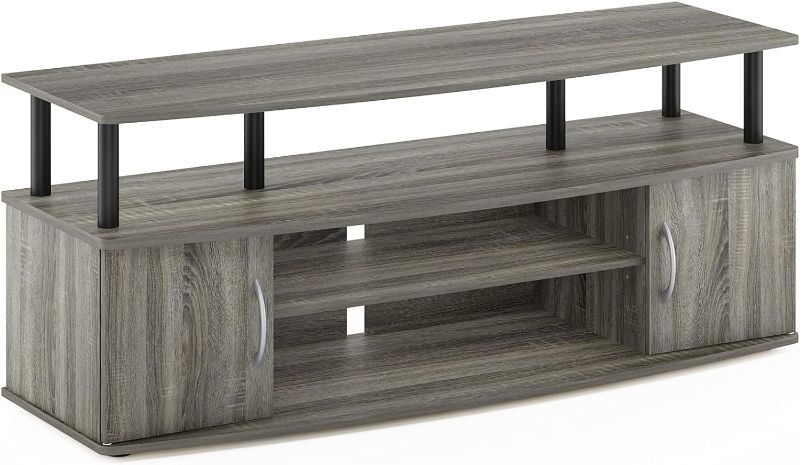 Photo 1 of ***NOT FUNCTIONAL - NONREFUNDABLE - FOR PARTS - SEE NOTES***
Furinno Jaya Large Entertainment Stand for TV Up to 55 Inch, French Oak Grey/Black