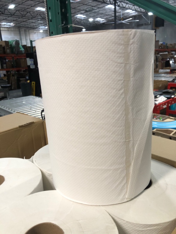 Photo 3 of Industrial Paper Towels 10 x 800 White Roll Towels High Capacity Premium Quality (TAD Fabric Cloth Like Texture) Fits Touchless Automatic Commercial Towel Dispenser (Packed 6 Rolls)