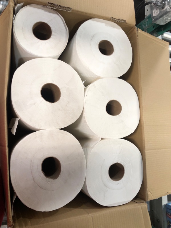 Photo 2 of Industrial Paper Towels 10 x 800 White Roll Towels High Capacity Premium Quality (TAD Fabric Cloth Like Texture) Fits Touchless Automatic Commercial Towel Dispenser (Packed 6 Rolls)