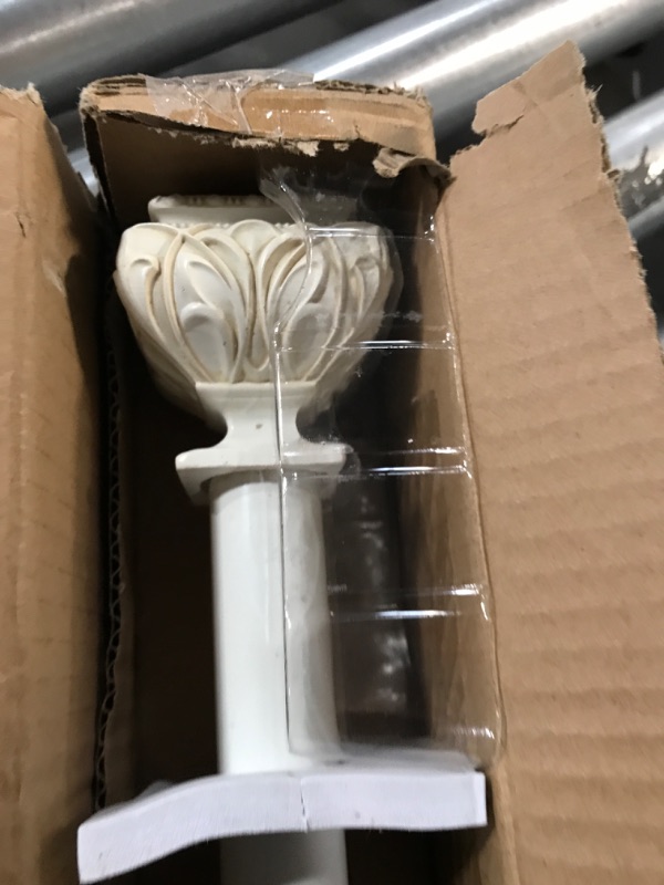 Photo 2 of  Peony Adjustable Single Curtain Rod 18" to 36"-White