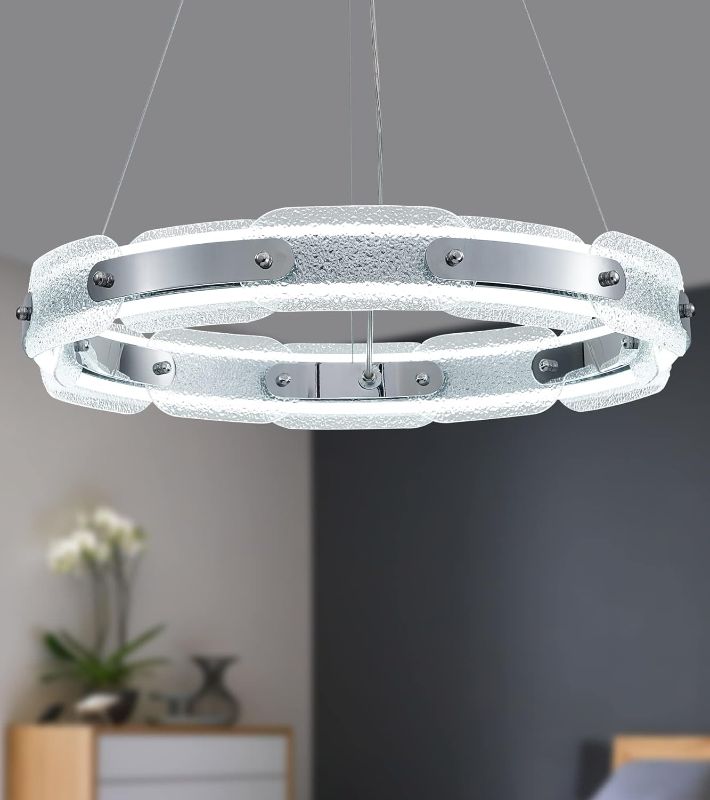 Photo 1 of MEIXISUE Modern LED Chandelier,Contemporary Dimmable Chandeliers with Remote 