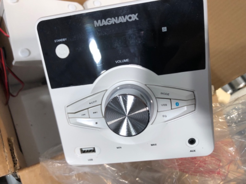 Photo 1 of Magnavox MM442-WH 3-Piece Top Loading CD Shelf System 