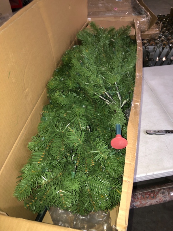 Photo 5 of **NON FUNCTIONAL******READ NOTES****
National Tree Company Pre-Lit 'Feel Real' Artificial Slim Downswept Christmas Tree, Green, Douglas Fir, White Lights, Includes Stand, 7.5 feet 7.5 ft