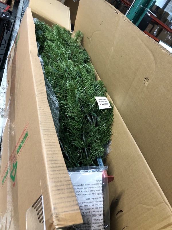 Photo 1 of **NON FUNCTIONAL******READ NOTES****
National Tree Company Pre-Lit 'Feel Real' Artificial Slim Downswept Christmas Tree, Green, Douglas Fir, White Lights, Includes Stand, 7.5 feet 7.5 ft