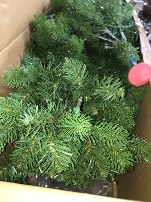 Photo 7 of **NON FUNCTIONAL******READ NOTES****
National Tree Company Pre-Lit 'Feel Real' Artificial Slim Downswept Christmas Tree, Green, Douglas Fir, White Lights, Includes Stand, 7.5 feet 7.5 ft