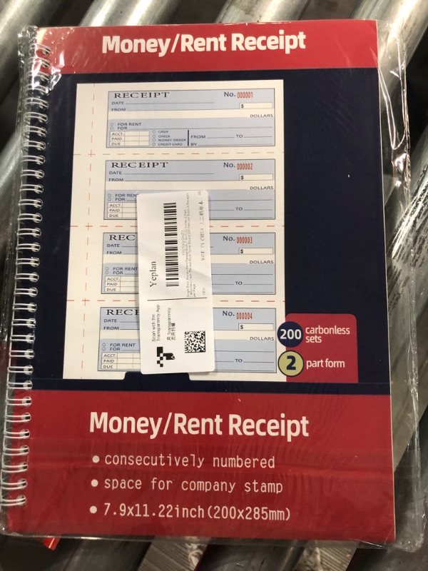 Photo 2 of Adams Money and Rent Receipt Book, 2-Part Carbonless,