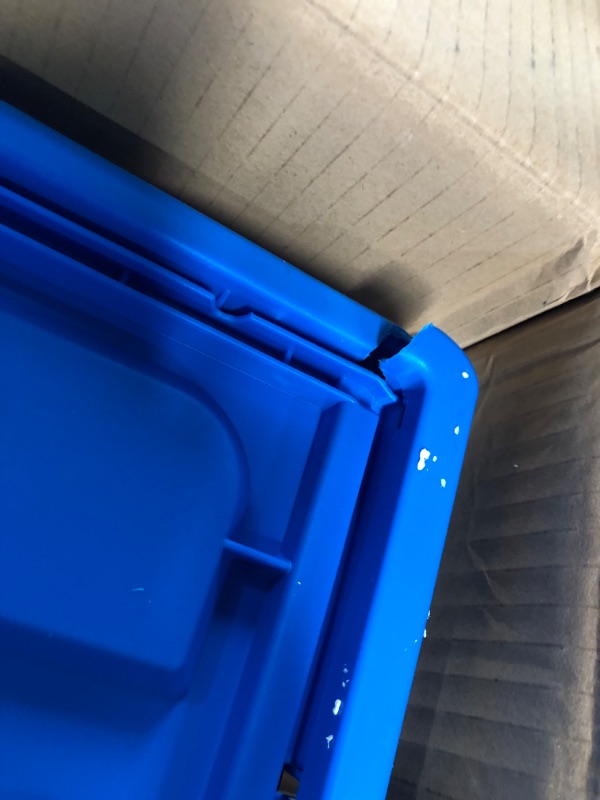 Photo 5 of ***TOP BROKEN*** CleverMade 32L Collapsible Storage Bins (3 Pack, Royal Blue)