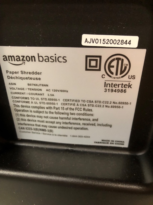 Photo 1 of Amazon Basics 150-Sheet Autofeed Micro-Cut Paper Shredder
