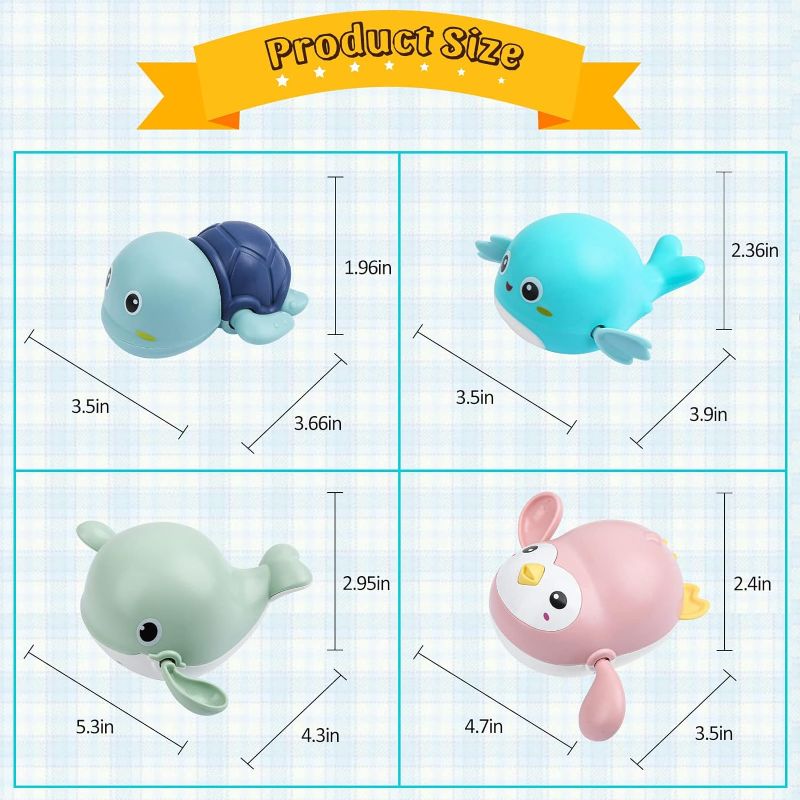 Photo 2 of Baby Bath Toys,6 Pack Cute Swimming Water Bath Toys for Toddlers Boy Girls Toys for 1 2 3 4 Year Old,Floating Wind-up Bathtub Toys Gifts for Baby Pool Toys Toddler 1-3 ocean