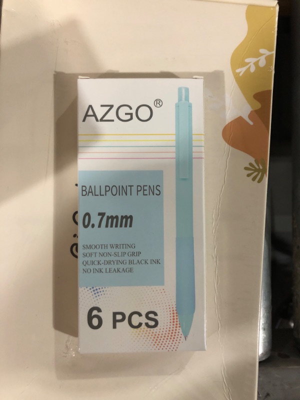 Photo 1 of AZGO Ballpoint Pens Black Ball Point Office Pens 0.7mm Medium Point Pen for Woman and Man (A - 6 Count)
