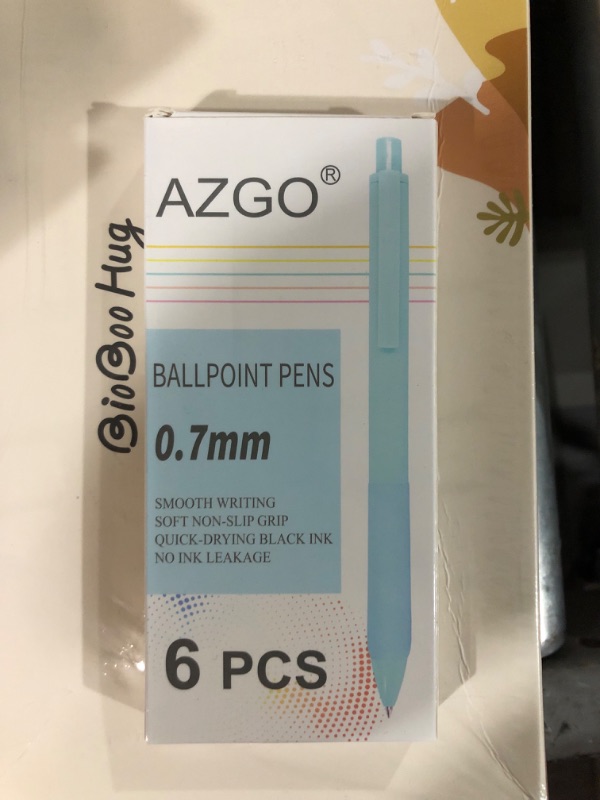 Photo 2 of AZGO Ballpoint Pens Black Ball Point Office Pens 0.7mm Medium Point Pen for Woman and Man (A - 6 Count)