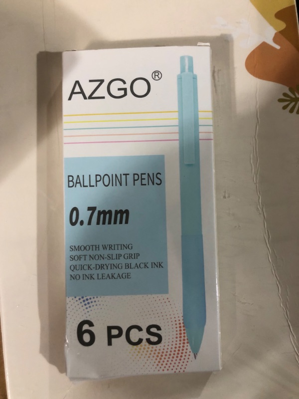 Photo 2 of AZGO Ballpoint Pens Black Ball Point Office Pens 0.7mm Medium Point Pen for Woman and Man (A - 6 Count)